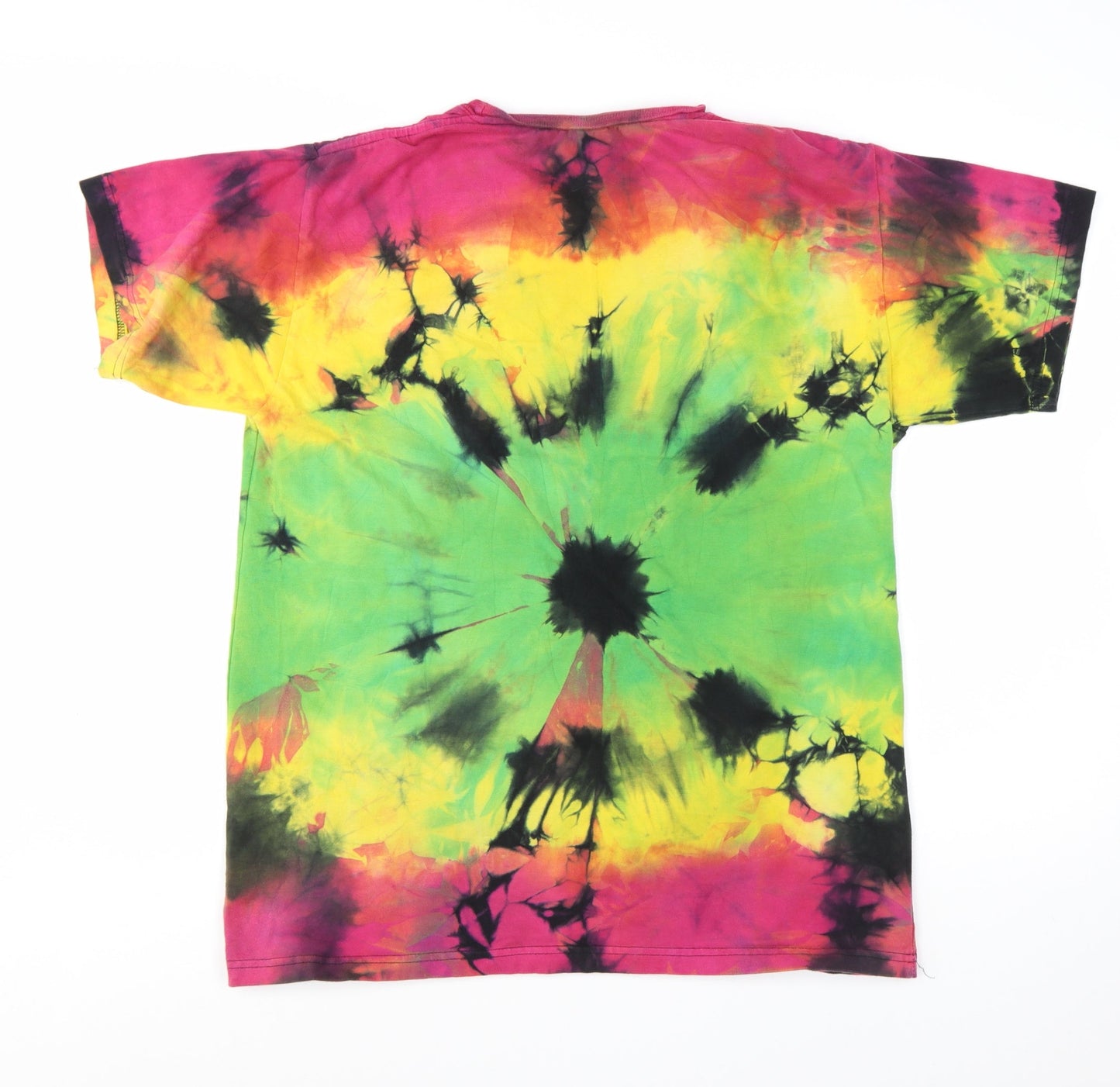 Shaddai Womens Multicoloured Tie-Dye Wolf Print Cotton T-Shirt XL