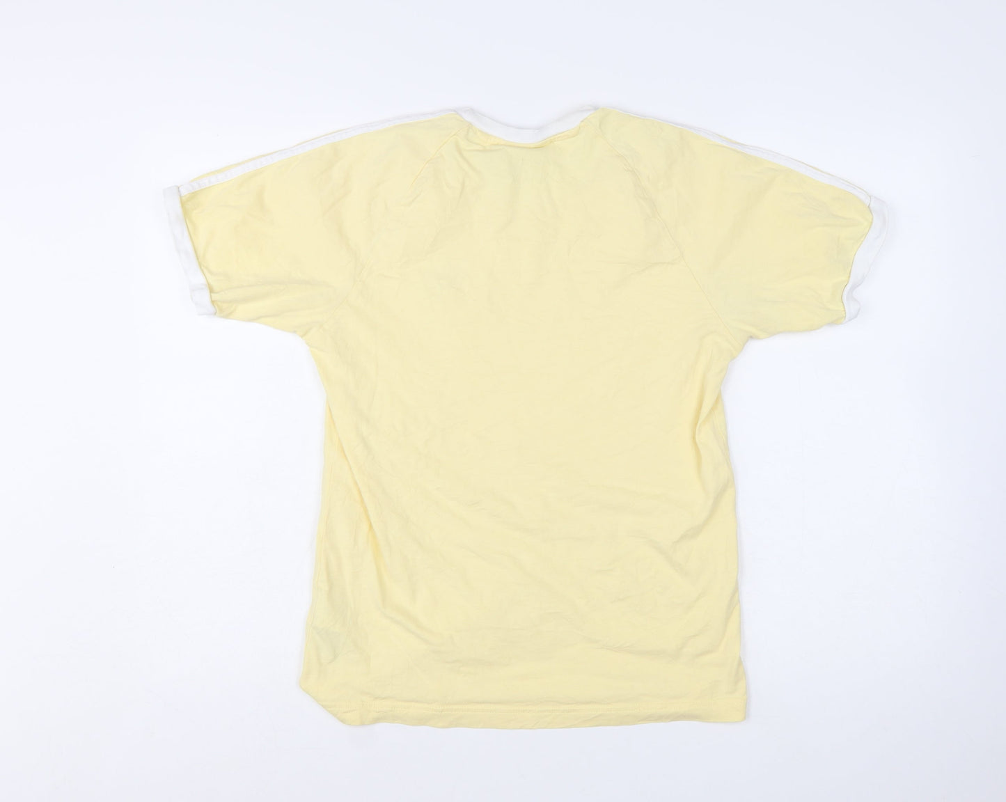 Adidas Women's Yellow Ringer T-Shirt XS Short Sleeve Cotton Retro