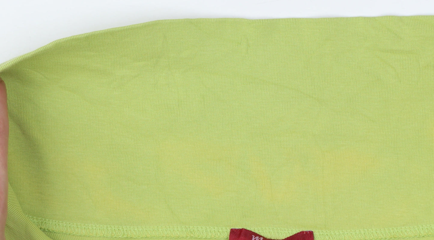 Monsoon Women’s Green Off Shoulder Short Sleeve Jersey Top Size 14