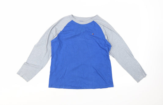 Tommy Hilfiger Boys Blue & Grey Long Sleeve Crew Neck T-Shirt Size 12-14 Years