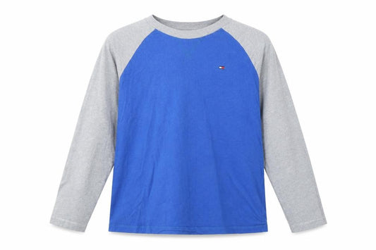 Tommy Hilfiger Boys Blue & Grey Long Sleeve Crew Neck T-Shirt Size 12-14 Years