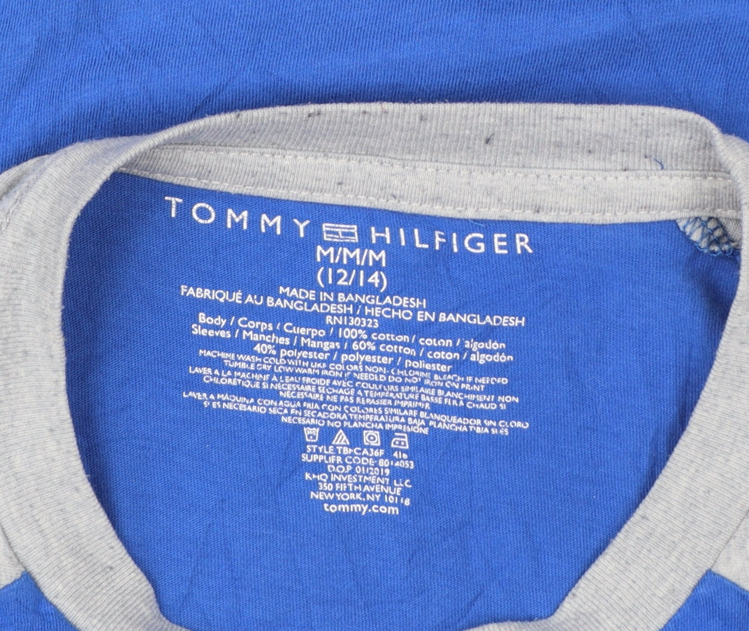 Tommy Hilfiger Boys Blue & Grey Long Sleeve Crew Neck T-Shirt Size 12-14 Years