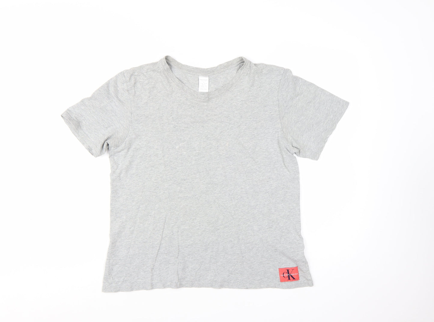 Calvin Klein Women Grey Basic Cotton Short Sleeve T-Shirt M