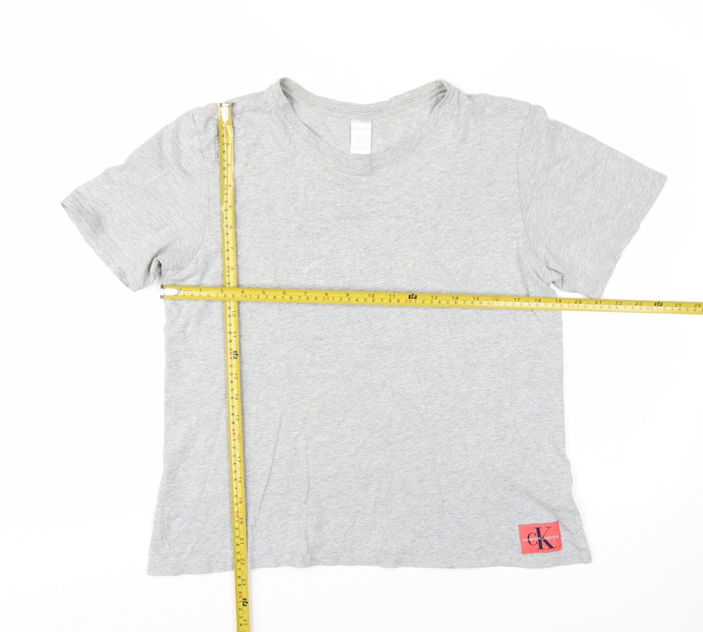 Calvin Klein Women Grey Basic Cotton Short Sleeve T-Shirt M