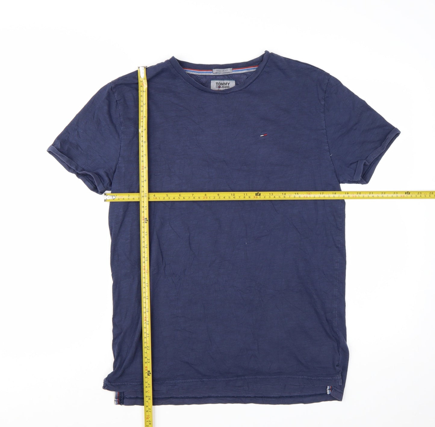 Tommy Jeans Men's Blue Regular Fit Cotton T-Shirt Size S
