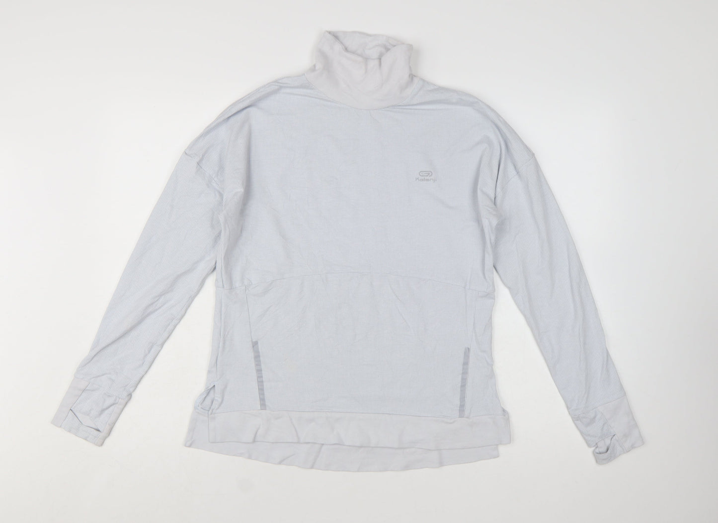 Kalenji Women Grey Long Sleeve Roll Neck Running Top Size 12