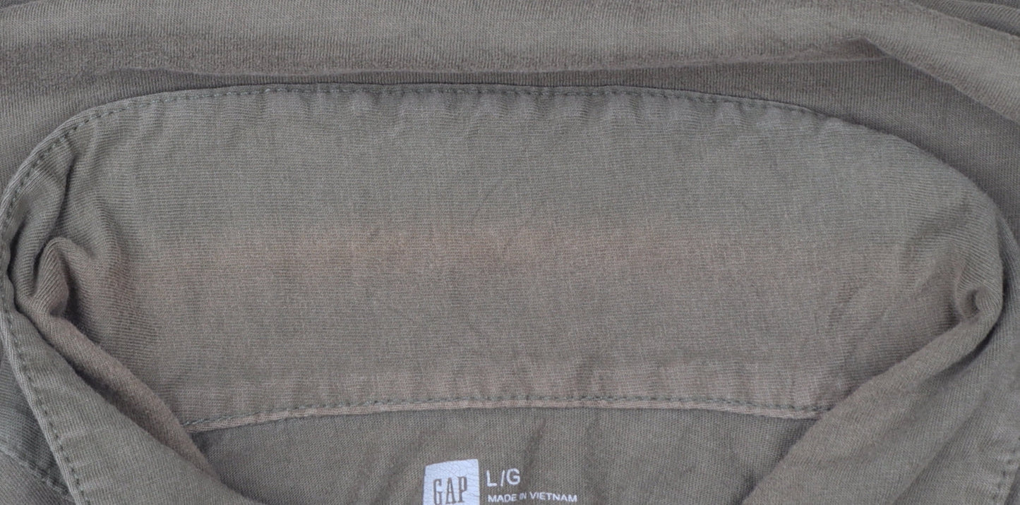 GAP Men’s Brown Cotton Short Sleeve Polo Shirt Size L