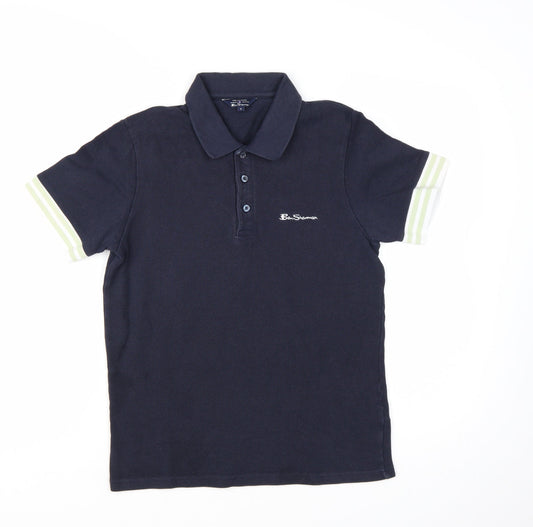 Ben Sherman Men's Blue Polo Shirt Size S 100% Cotton Casual Top