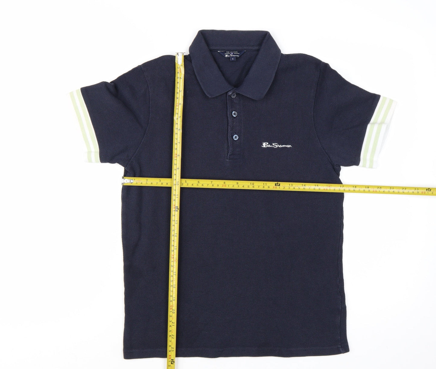 Ben Sherman Men's Blue Polo Shirt Size S 100% Cotton Casual Top