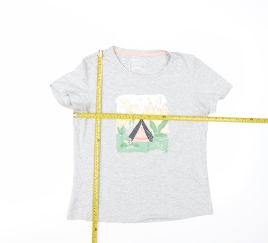 Mountain Warehouse Womens Grey Cotton T-Shirt UK 14 Outdoor