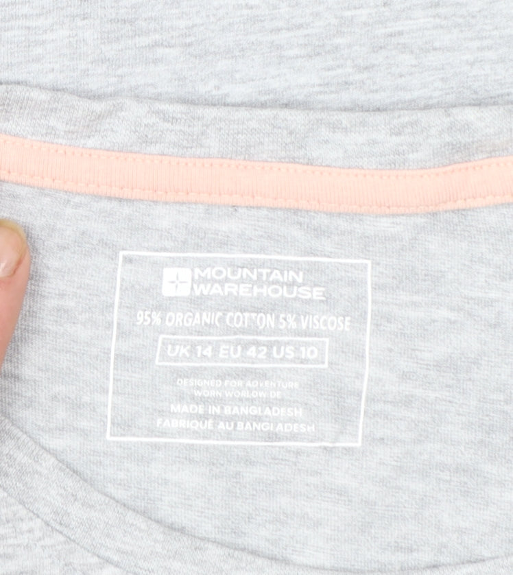 Mountain Warehouse Womens Grey Cotton T-Shirt UK 14 Outdoor