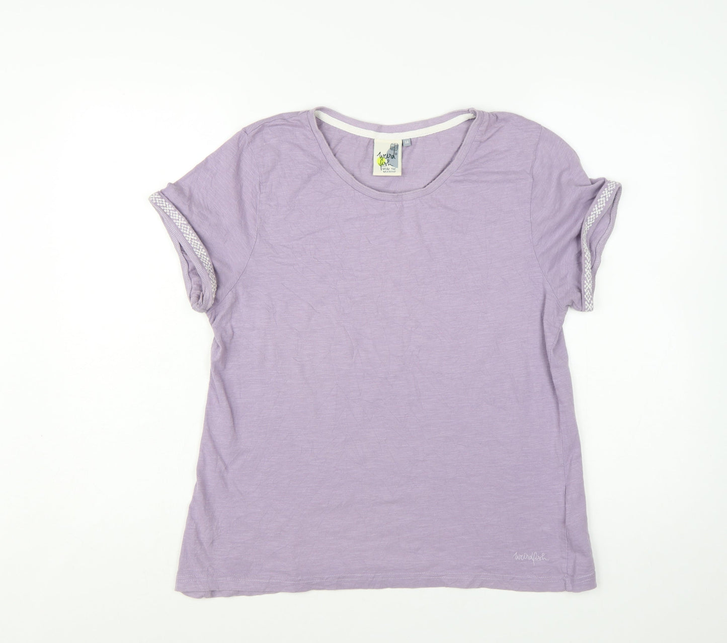 Weird Fish Women's Purple Cotton Short Sleeve T-Shirt Size 14