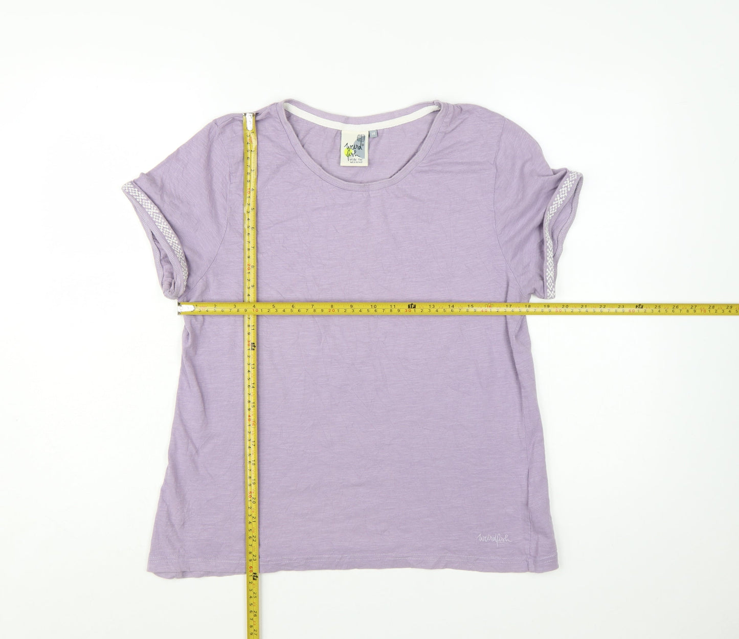 Weird Fish Women's Purple Cotton Short Sleeve T-Shirt Size 14