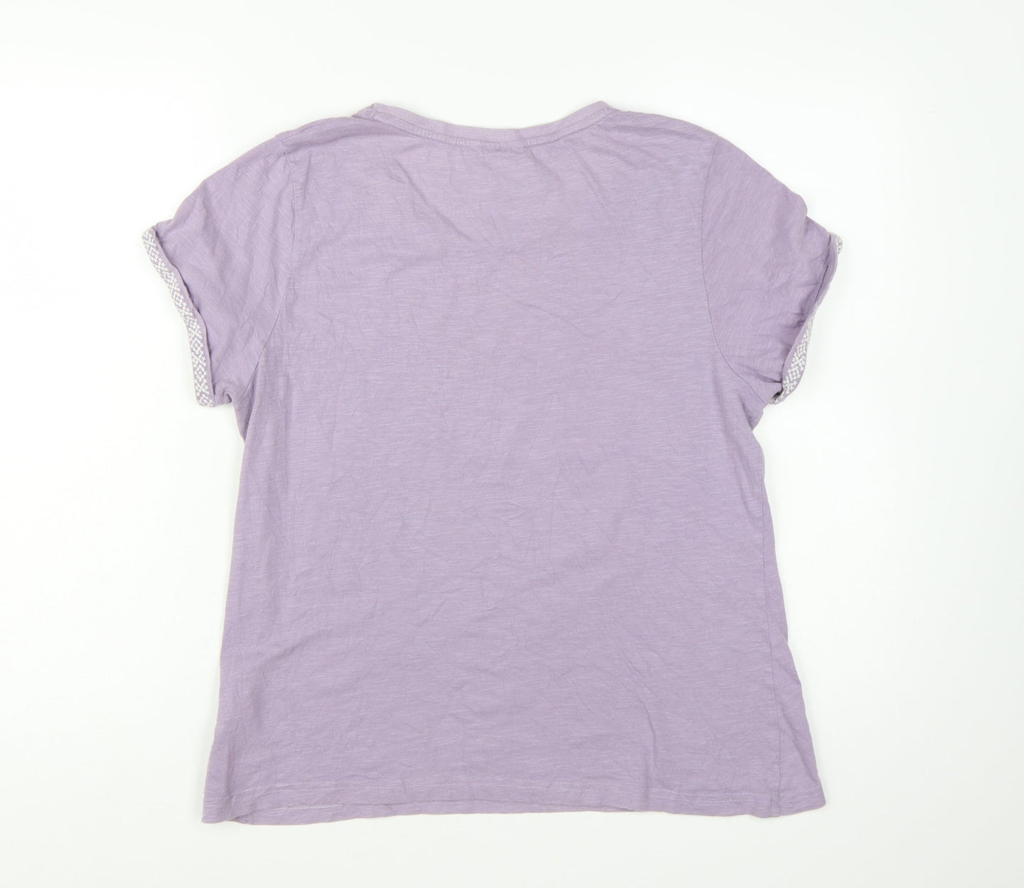 Weird Fish Women's Purple Cotton Short Sleeve T-Shirt Size 14