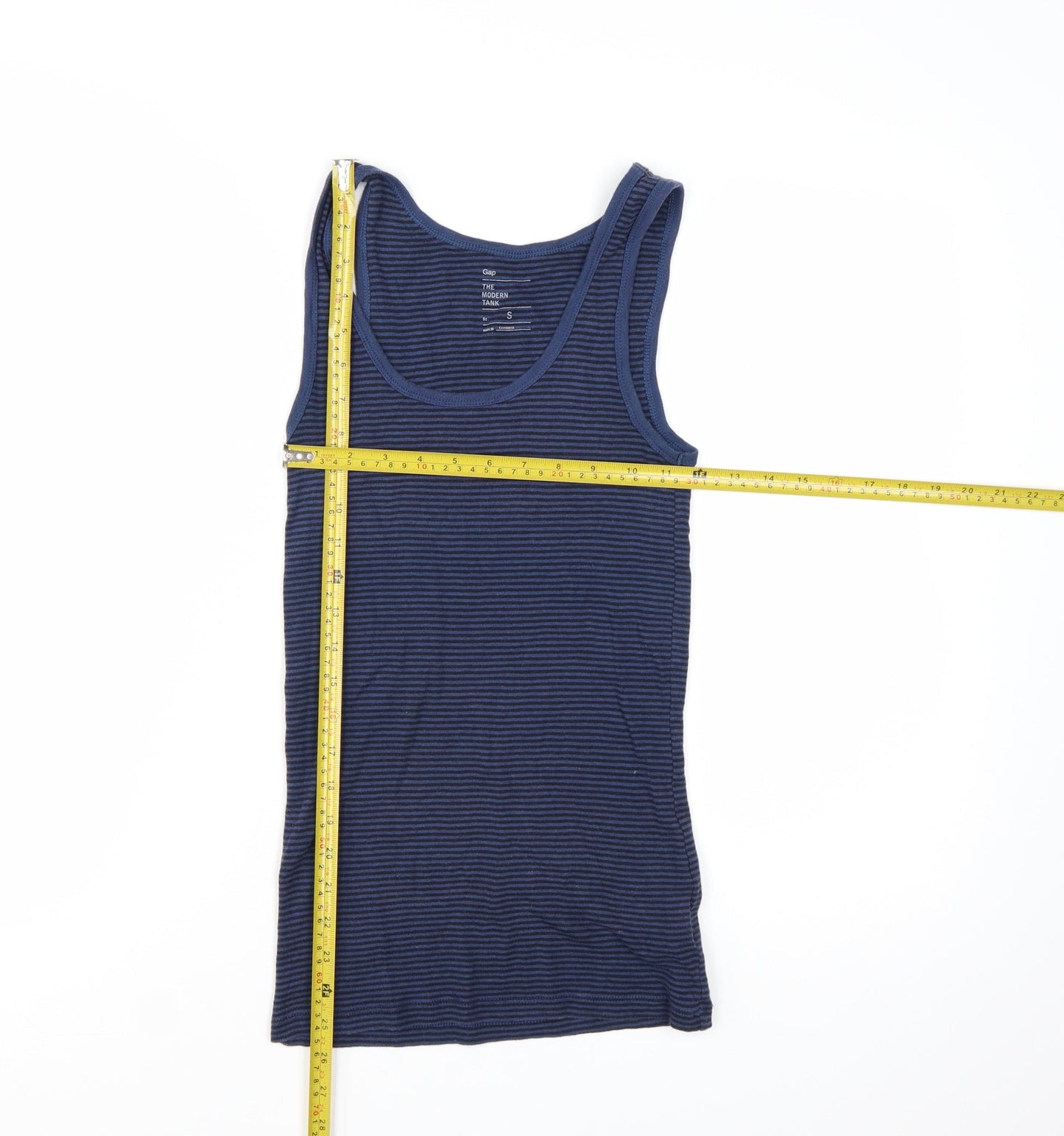 Gap Women's Blue Striped Modern Tank Top Size S Cotton Modal