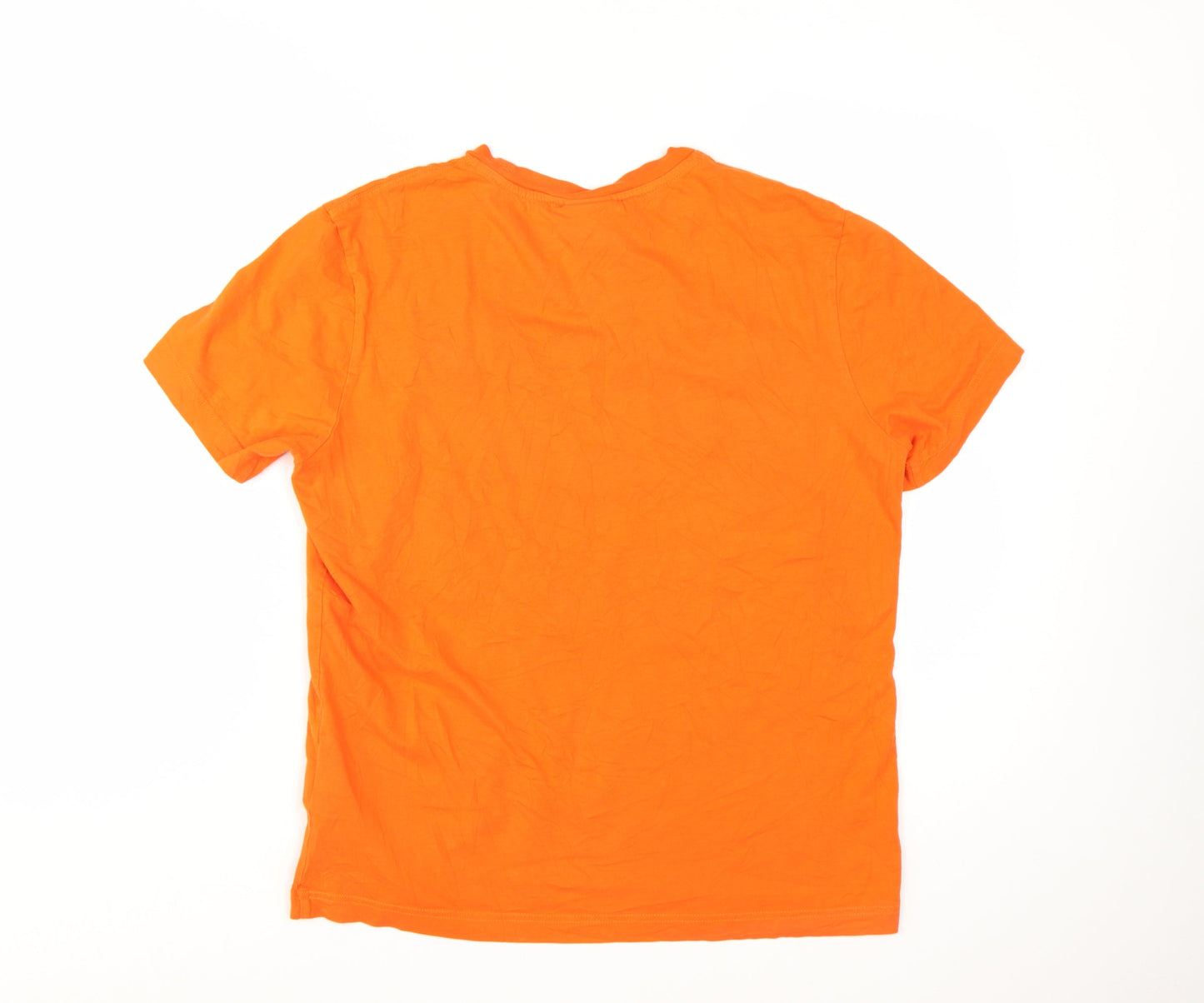 Champion Men's Orange Embroidered Logo Short Sleeve T-Shirt Size M