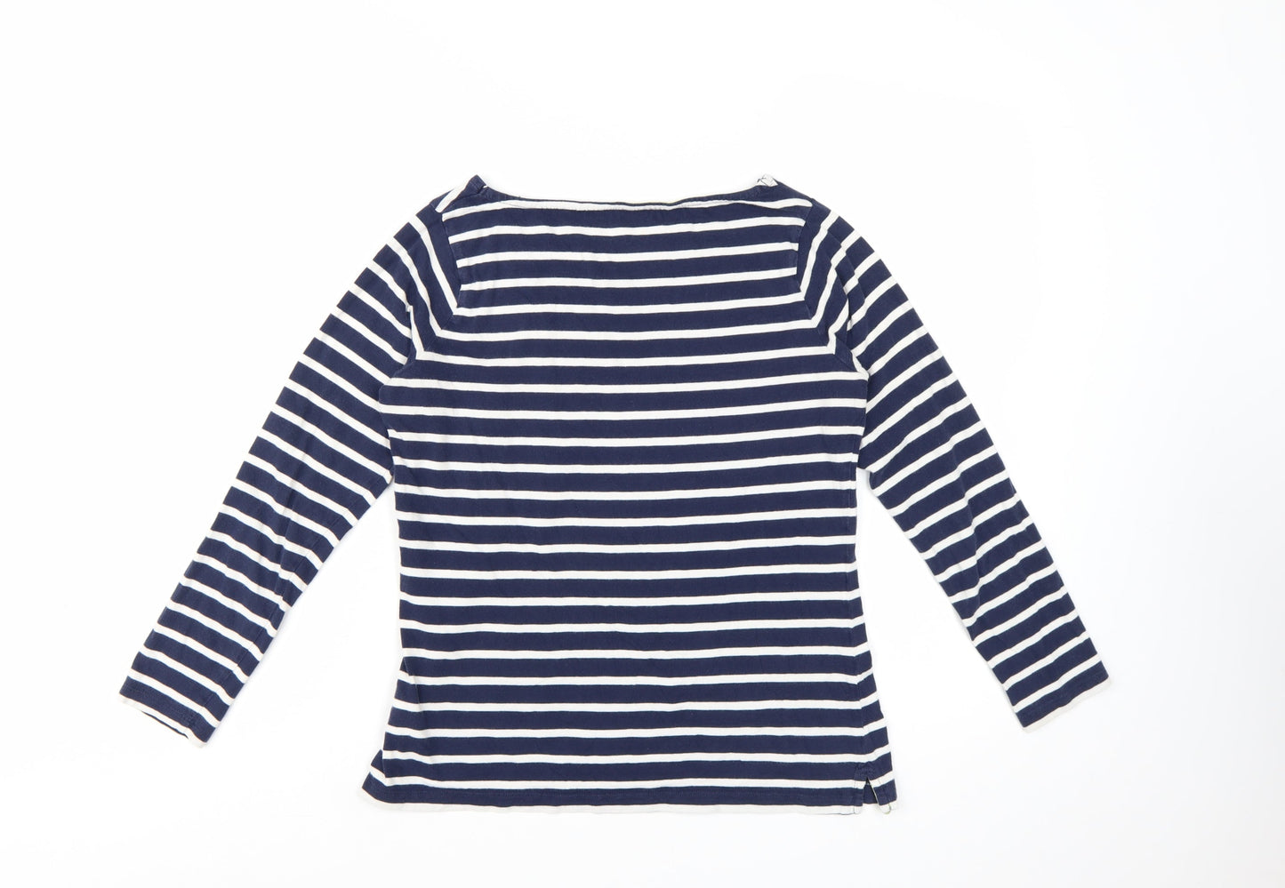 Boden Women Blue Striped Long Sleeve Cotton T-Shirt UK 10
