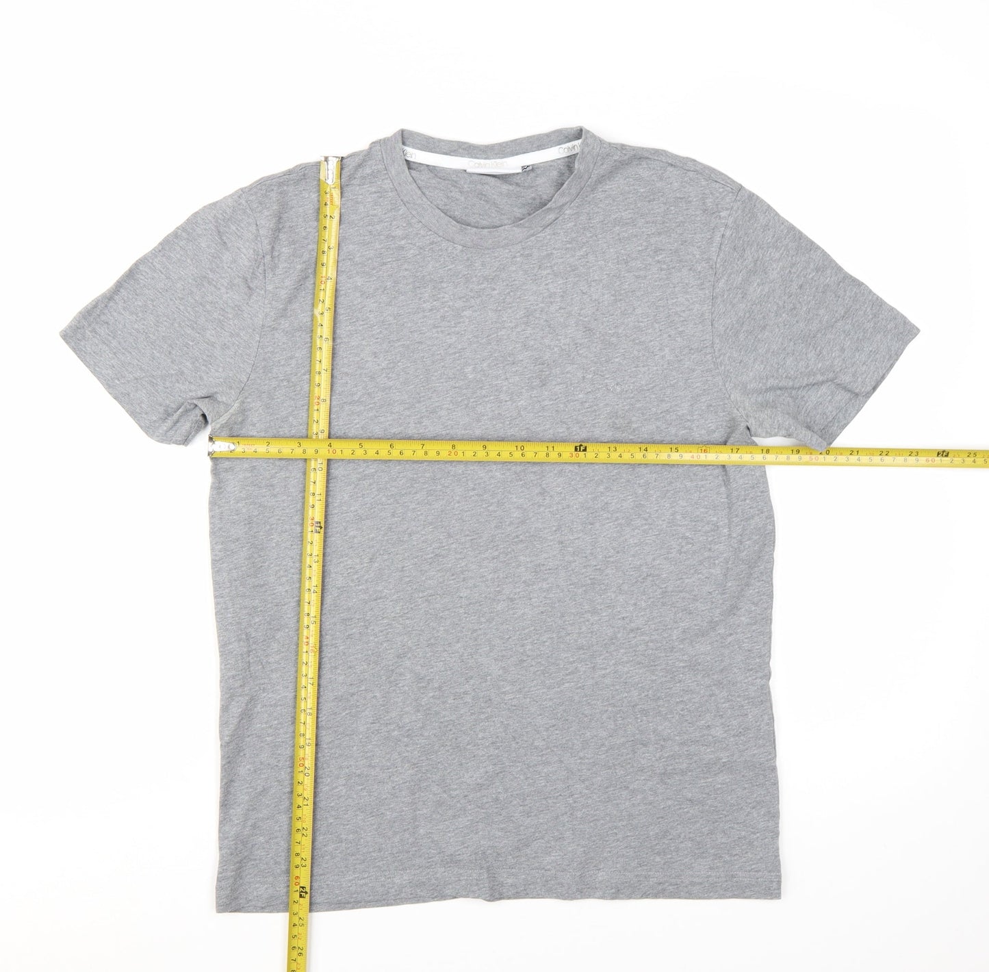 Calvin Klein Men's Grey Crew Neck Cotton T-Shirt M