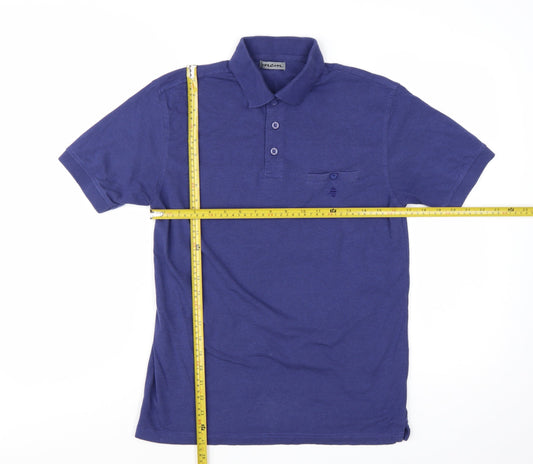 MCM Men's Blue Regular Fit Cotton Polo Shirt Size M
