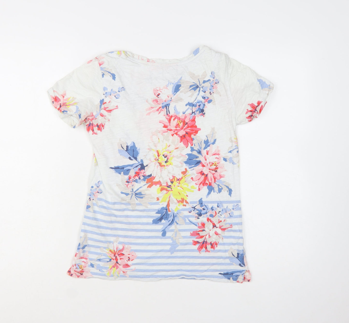 Joules Women’s Multicoloured Floral Striped Cotton T-Shirt Size 6