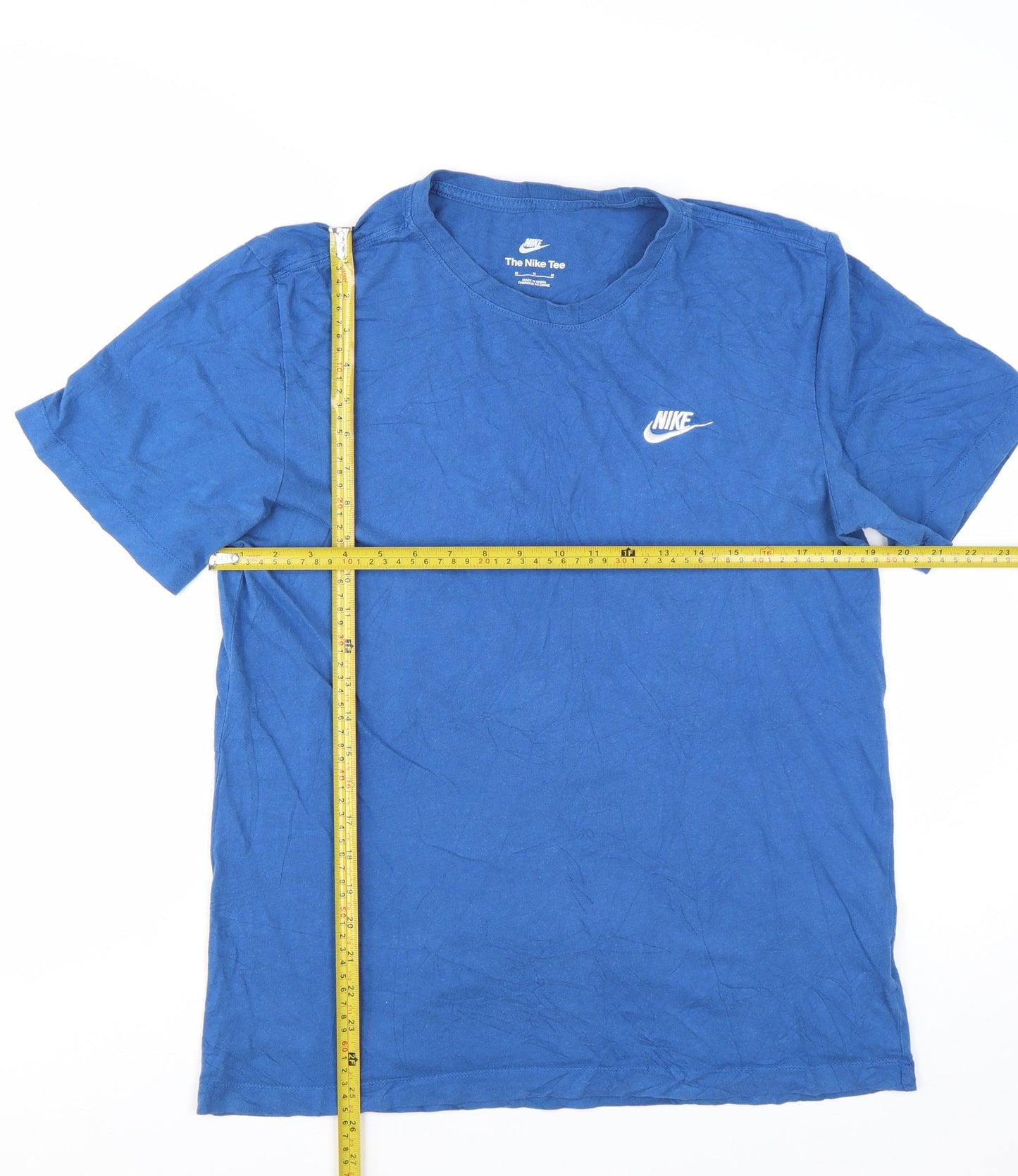 Nike Men's Blue Cotton Crew Neck Short Sleeve T-Shirt M