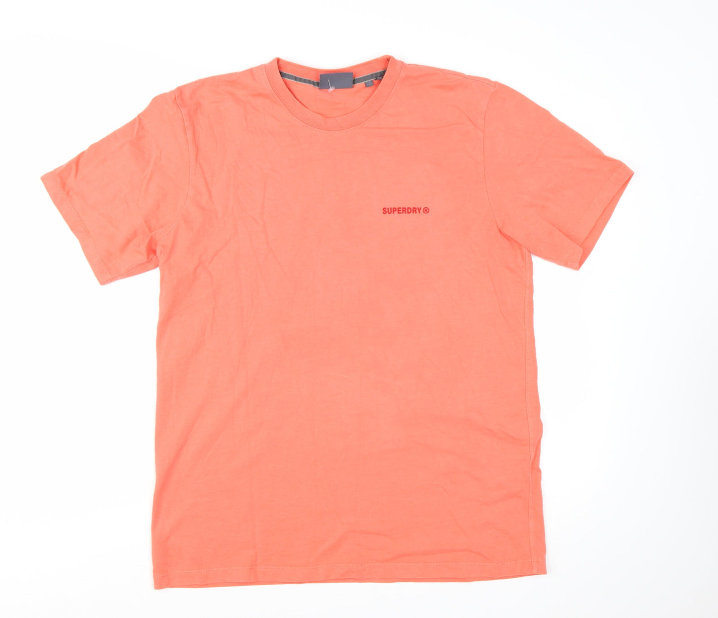 Superdry Men's Orange Cotton Crew Neck Short Sleeve T-Shirt Size L