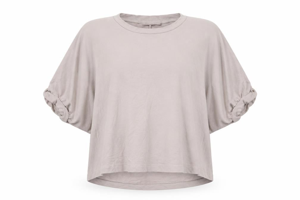 Zara Women Beige Relaxed Batwing Cotton T-Shirt S