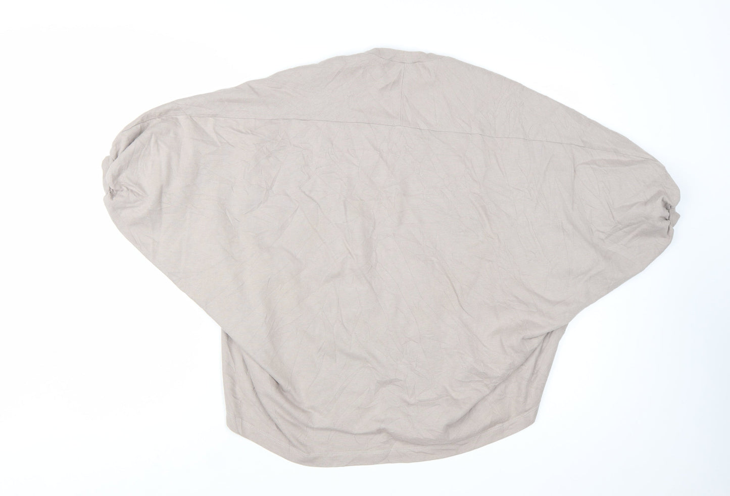 Zara Women Beige Relaxed Batwing Cotton T-Shirt S