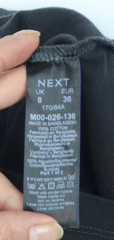 Next Coca-Cola Womens Black Cotton T-Shirt Size 8 Short Sleeve