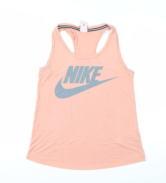 Nike Women Pink Racerback Tank Top S Lightweight Sportswear
