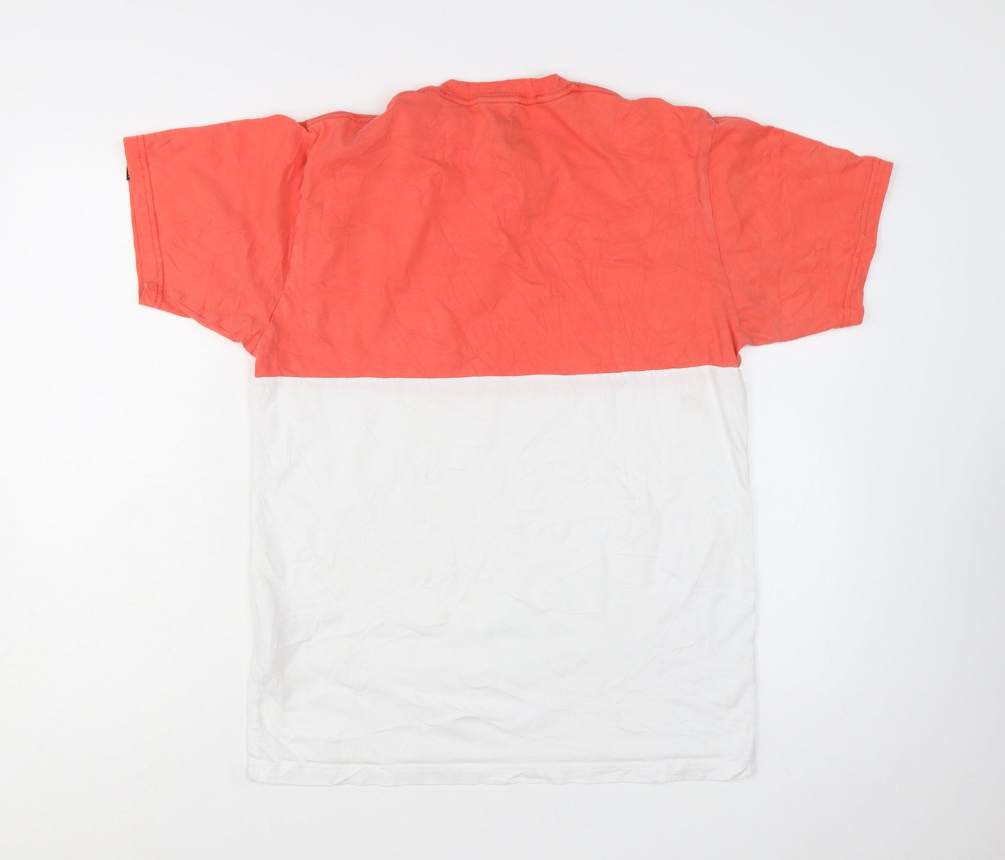 Vans Men's Red and White Colourblock Classic Fit T-Shirt Medium
