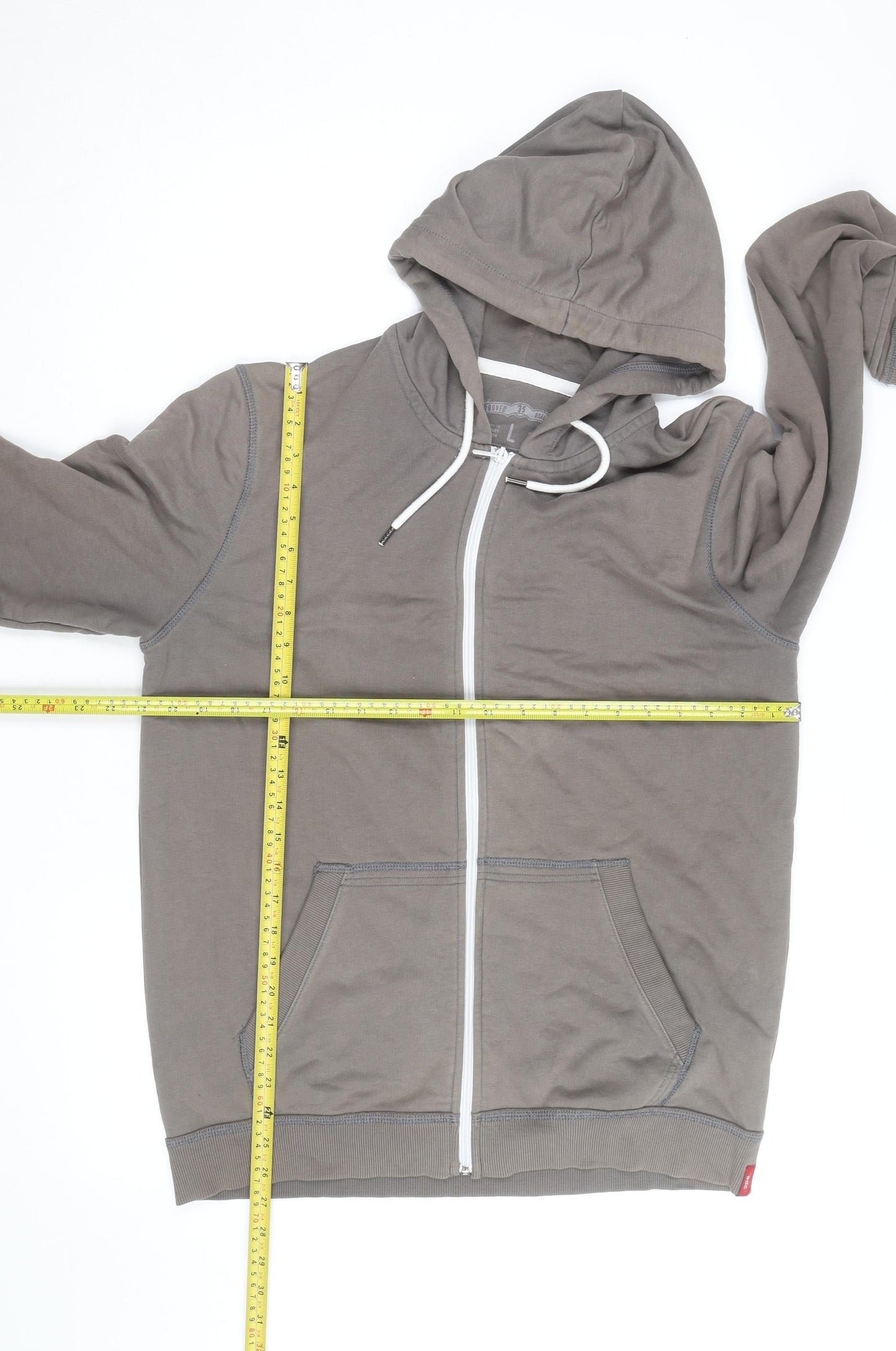 EDC Brand Men's Grey Full Zip Hoodie Size L Regular Fit