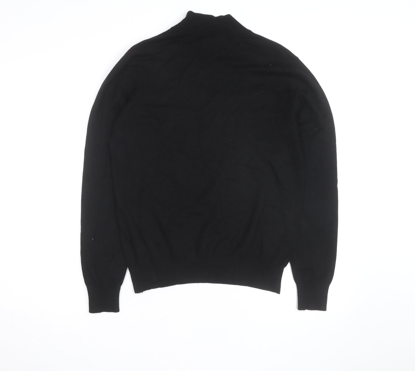 Ciao Italy Men's Black Mock Neck Slim Fit Viscose Knit Jumper M