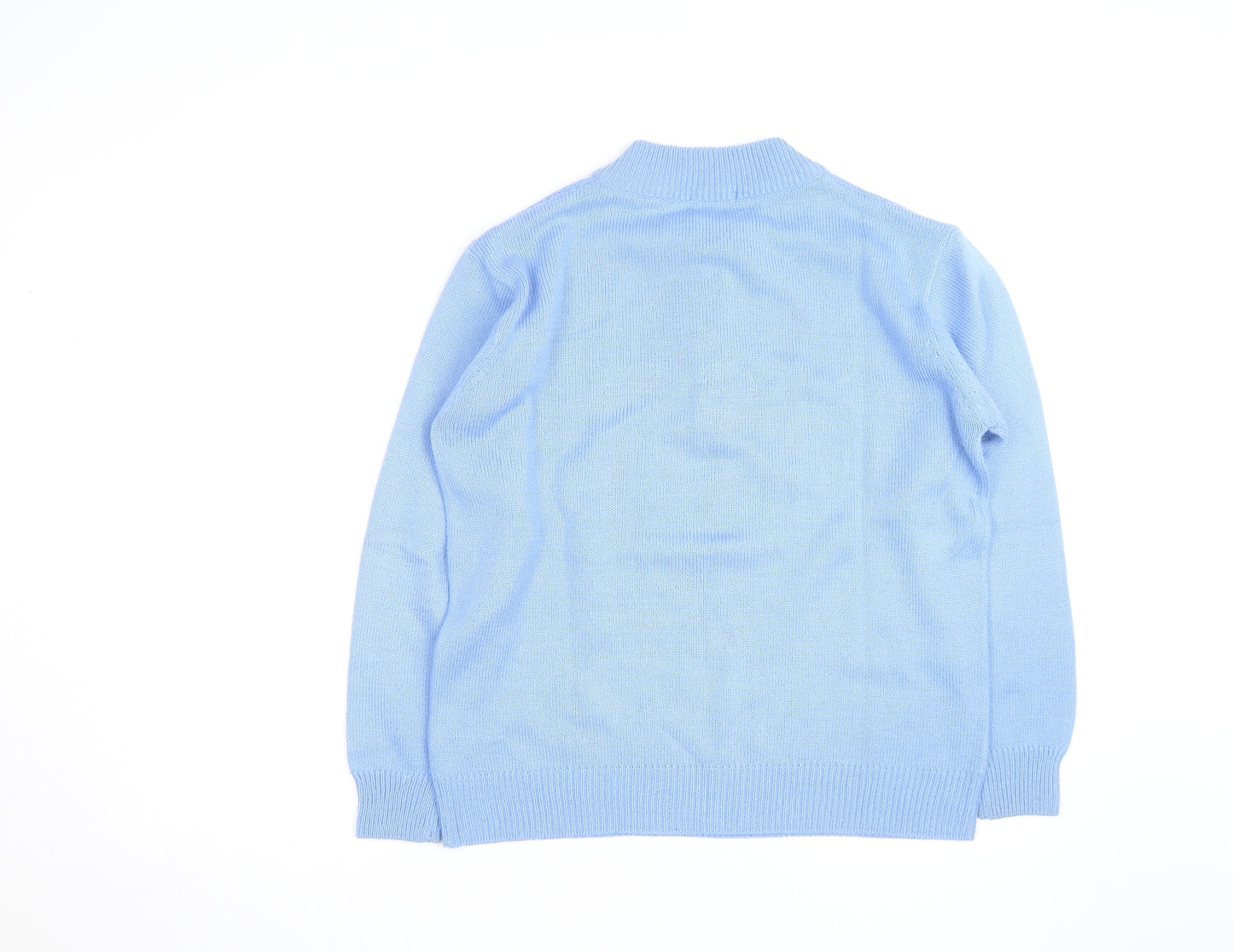 Damart Women Blue Henley Jumper Size 14/16 Acrylic Knit