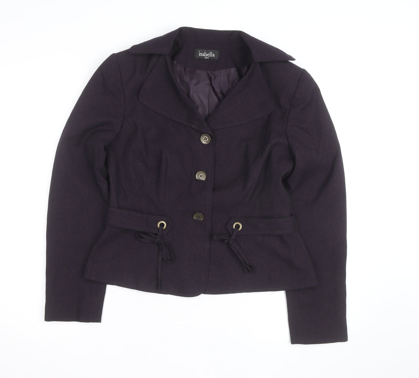 Isabella Womens Purple Suit Jacket Size 8 Classic Lined Blazer