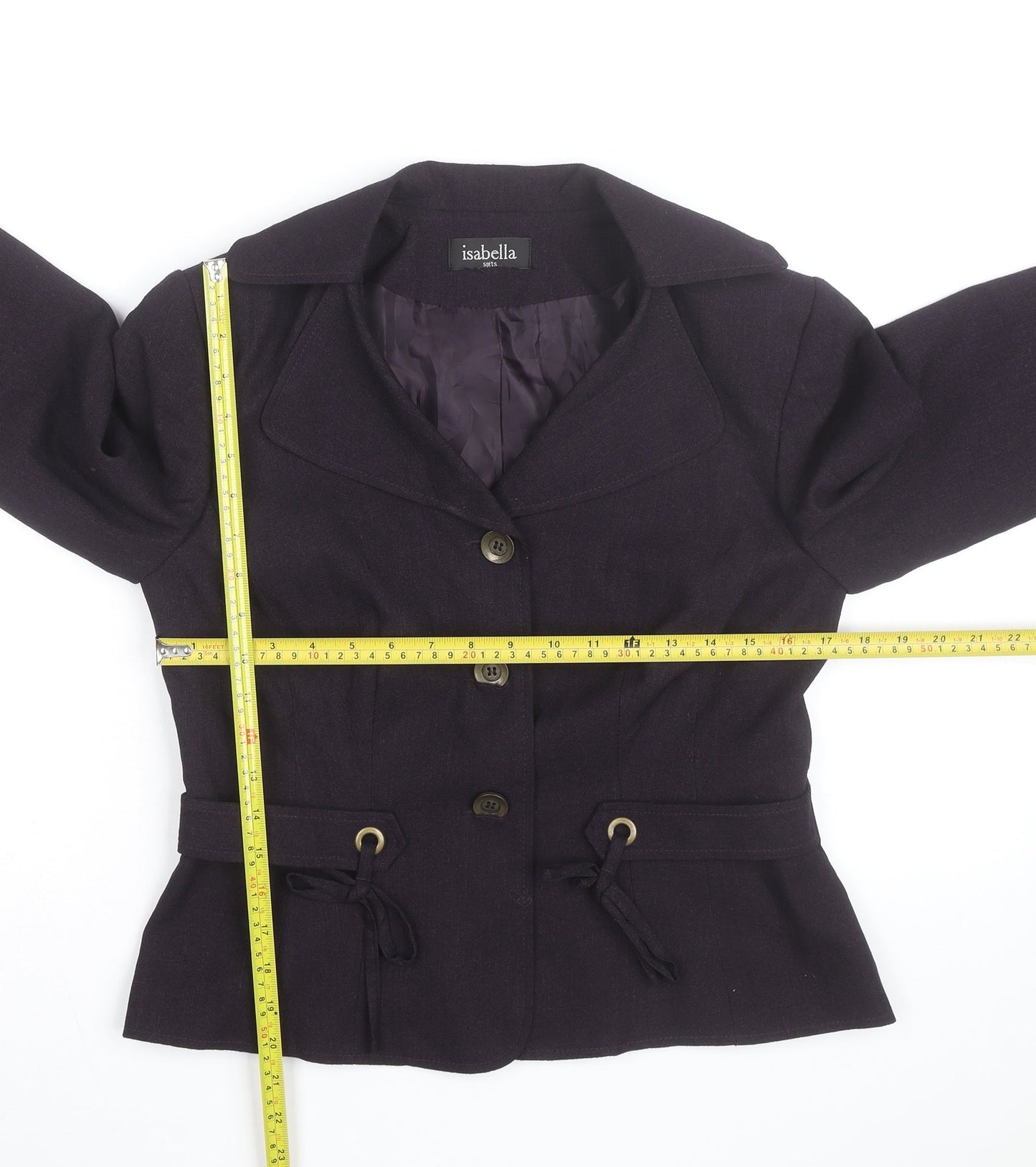 Isabella Womens Purple Suit Jacket Size 8 Classic Lined Blazer