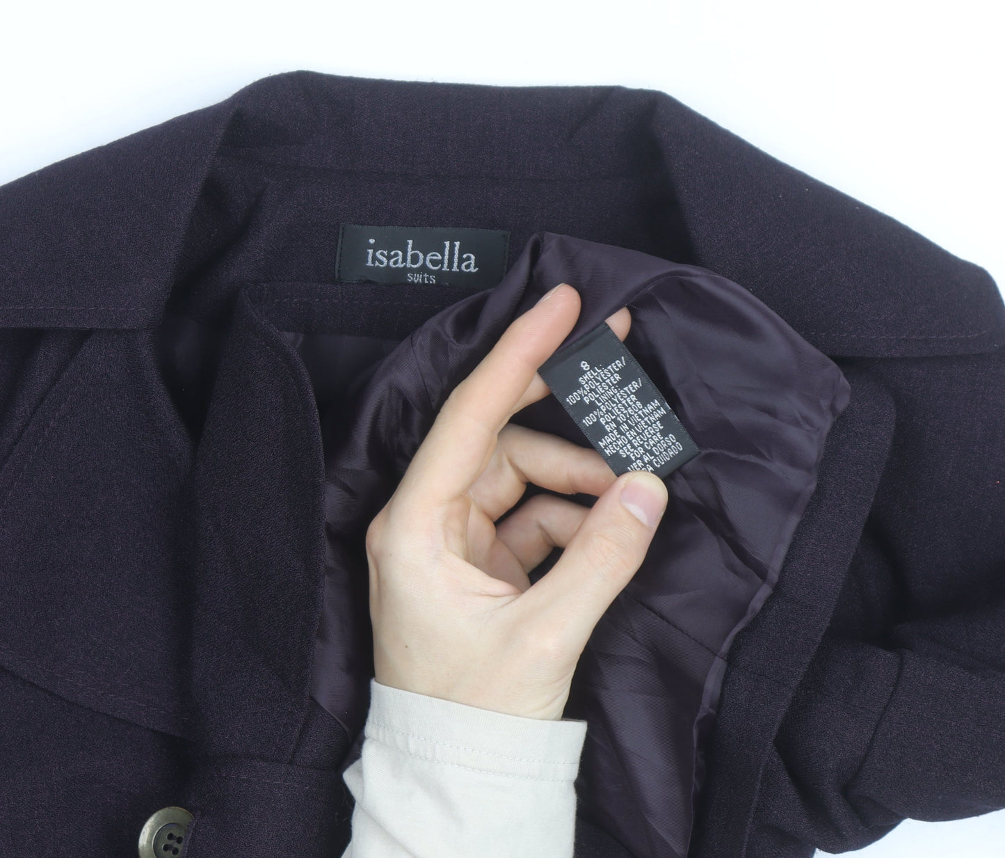 Isabella Womens Purple Suit Jacket Size 8 Classic Lined Blazer