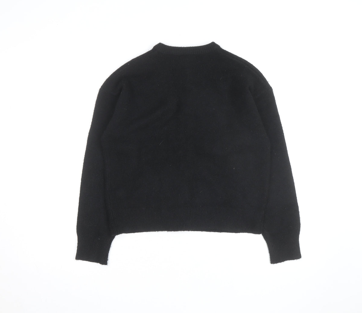 Brand and care label for New Look Men’s Black S Button-Up Cardigan Knit Jumper