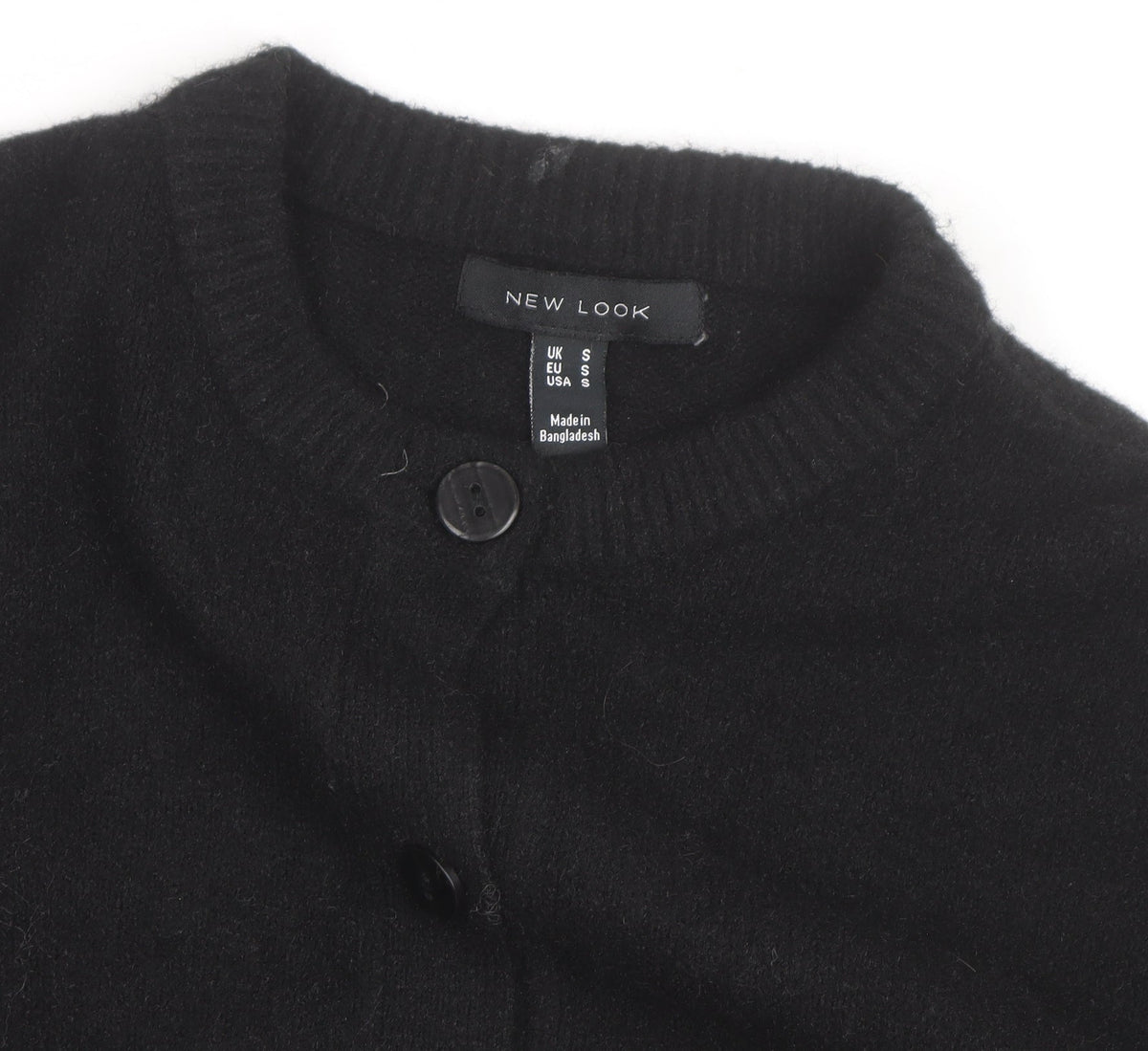 Additional view of New Look Men’s Black S Button-Up Cardigan Knit Jumper