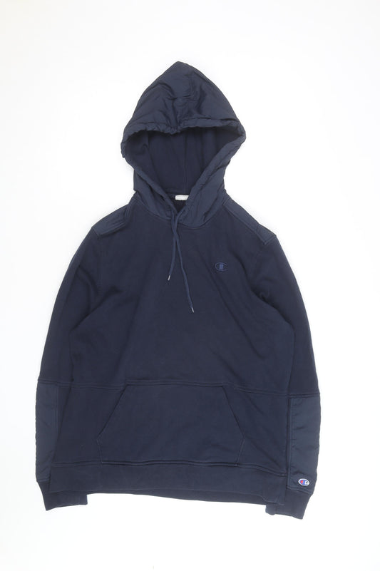 Champion Men's Blue Pullover Hoodie L Hooded Fleece Sweatshirt