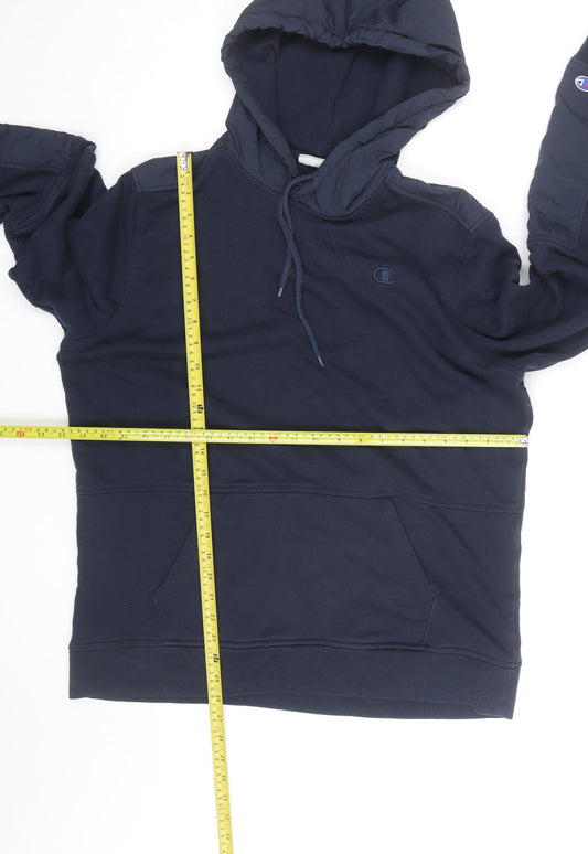 Champion Men's Blue Pullover Hoodie L Hooded Fleece Sweatshirt
