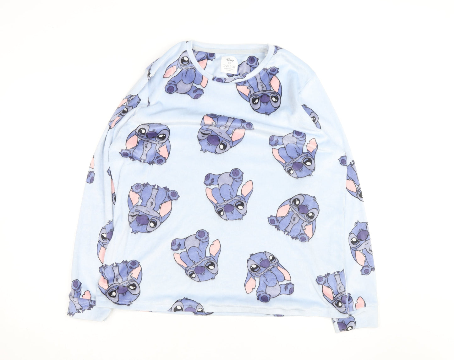 Disney Girls Blue Stitch Jumper Medium UK 12-14 Pullover Fleece