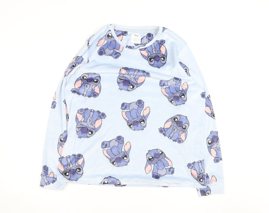 Disney Girls Blue Stitch Jumper Medium UK 12-14 Pullover Fleece