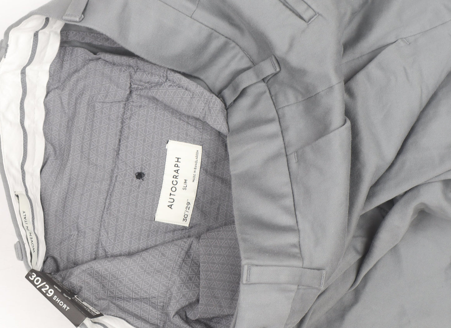 Marks and Spencer Autograph Men’s Grey Slim Fit Chino Trousers 30/29