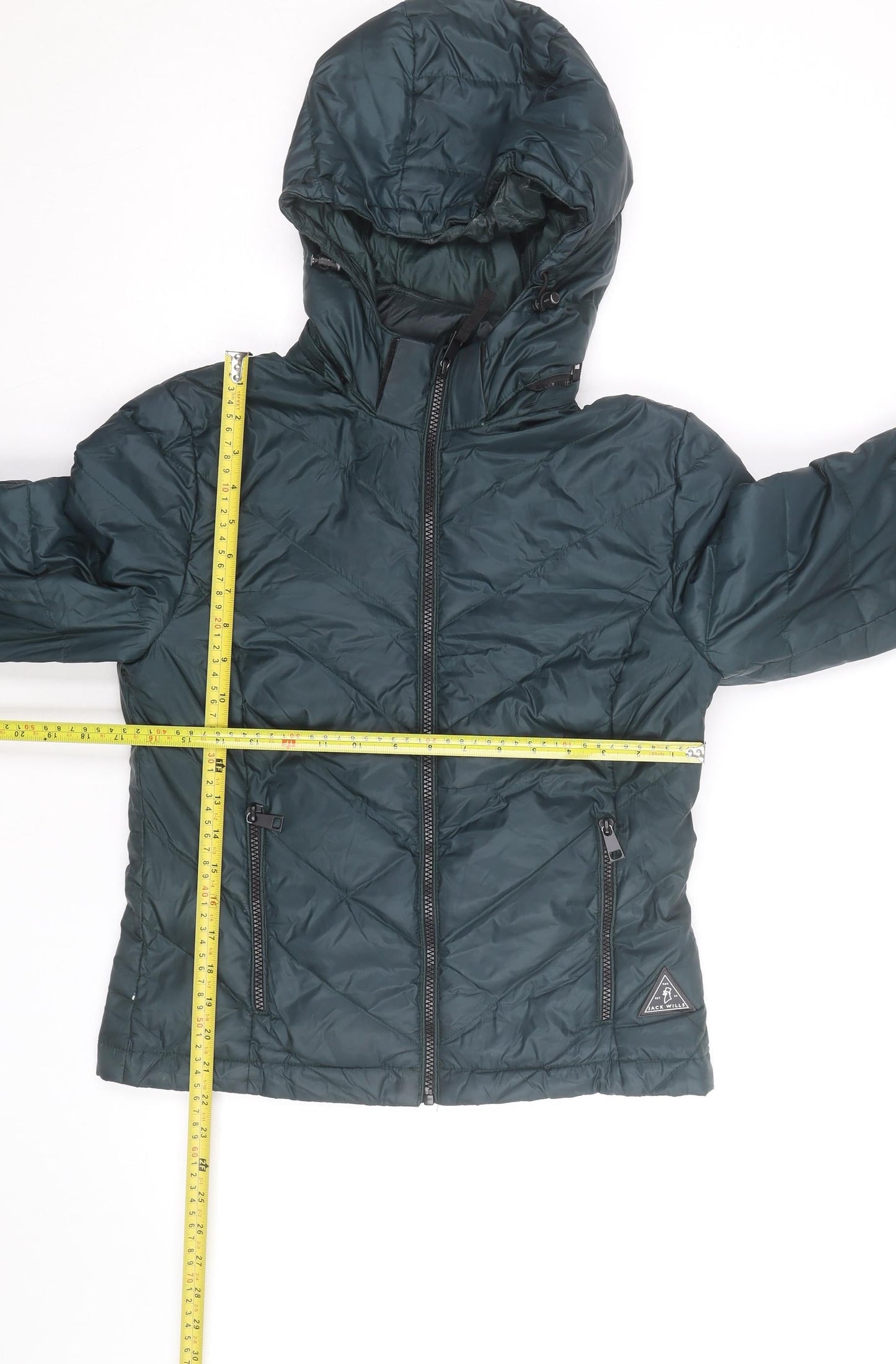 Jack Wills Womens Green Size 10 Hooded Puffer Jacket