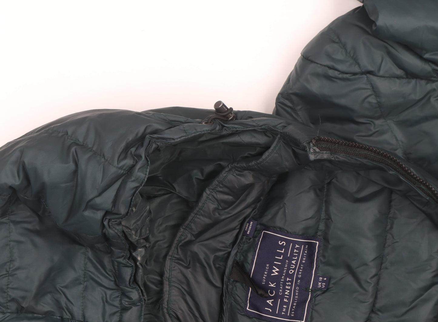 Jack Wills Womens Green Size 10 Hooded Puffer Jacket