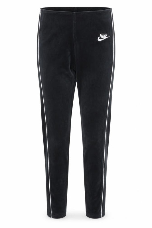 Nike Womens Black Velour Side Stripe Leggings S