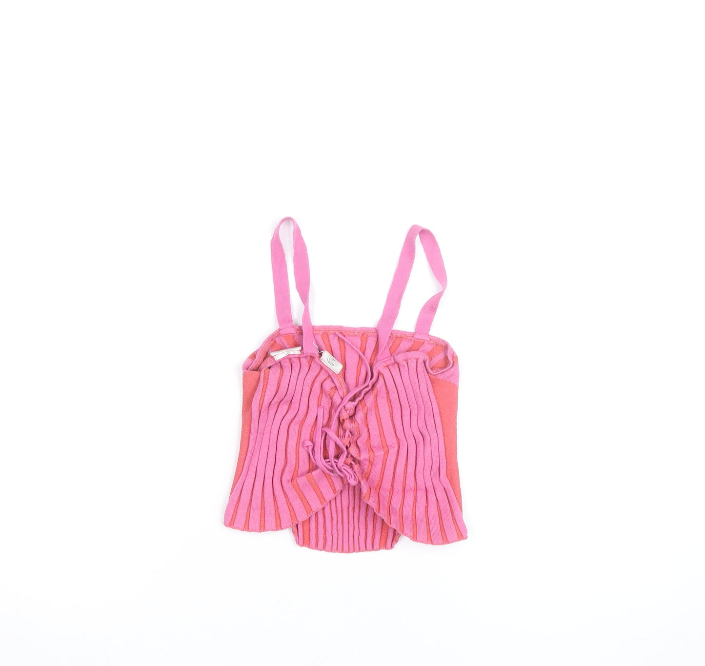 XXX Girls Pink Striped Knit Tank Top Size L Cotton Blend Summer Vest