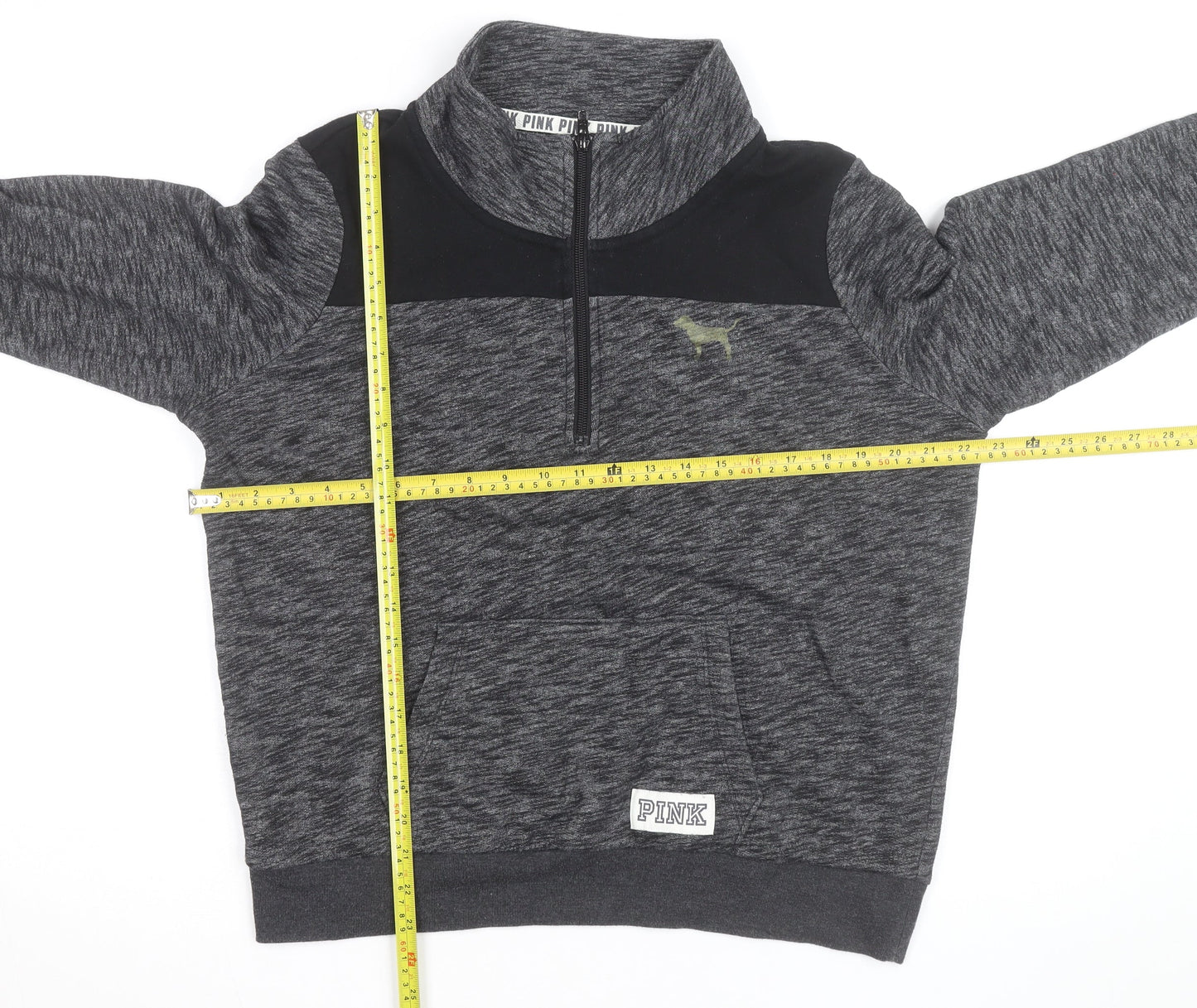 Victoria’s Secret PINK Women's Grey 1/4 Zip Pullover Sweatshirt Size L