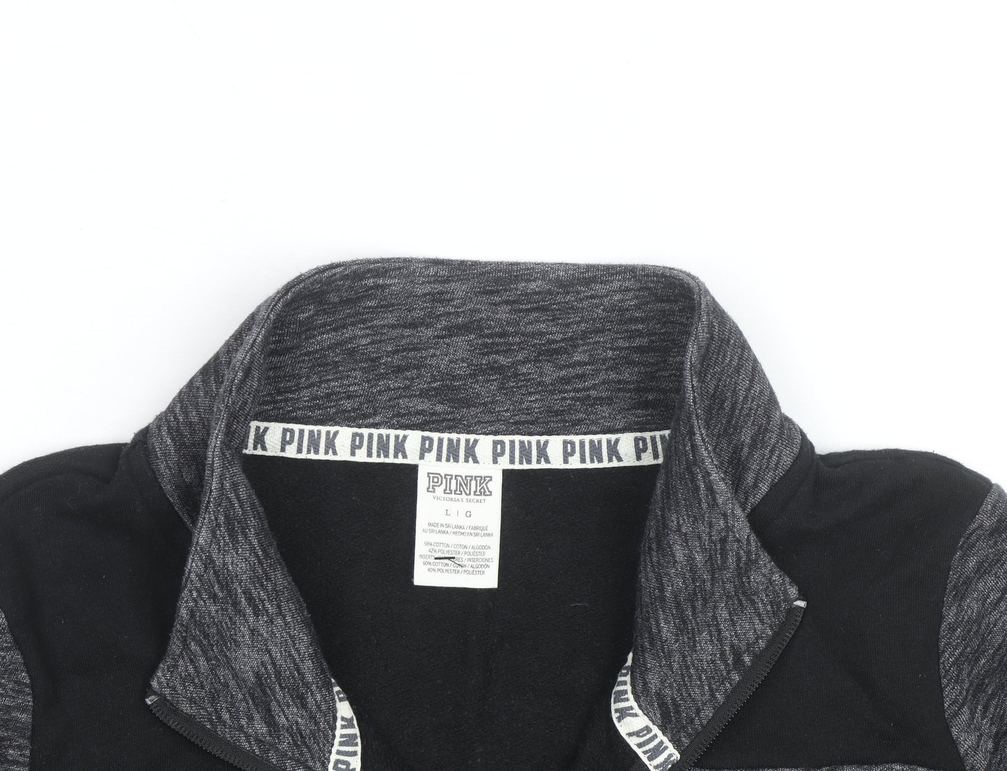 Victoria’s Secret PINK Women's Grey 1/4 Zip Pullover Sweatshirt Size L
